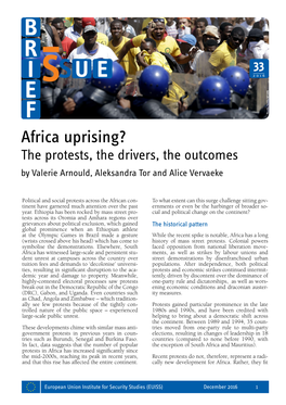 Africa Uprising? the Protests, the Drivers, the Outcomes by Valerie Arnould, Aleksandra Tor and Alice Vervaeke