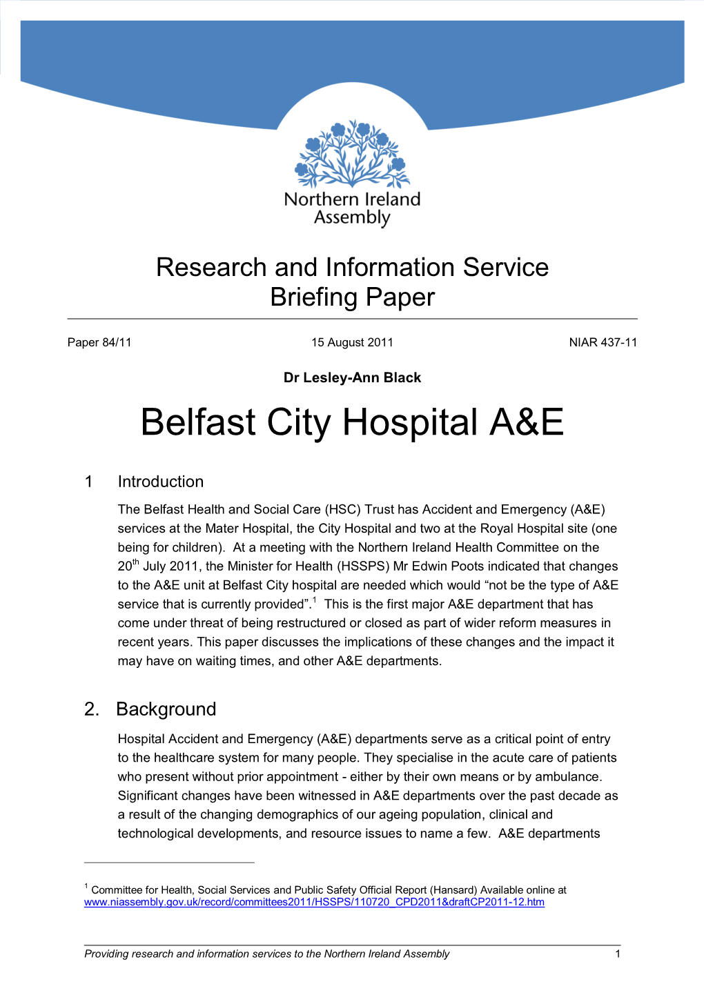 Belfast City Hospital A&E