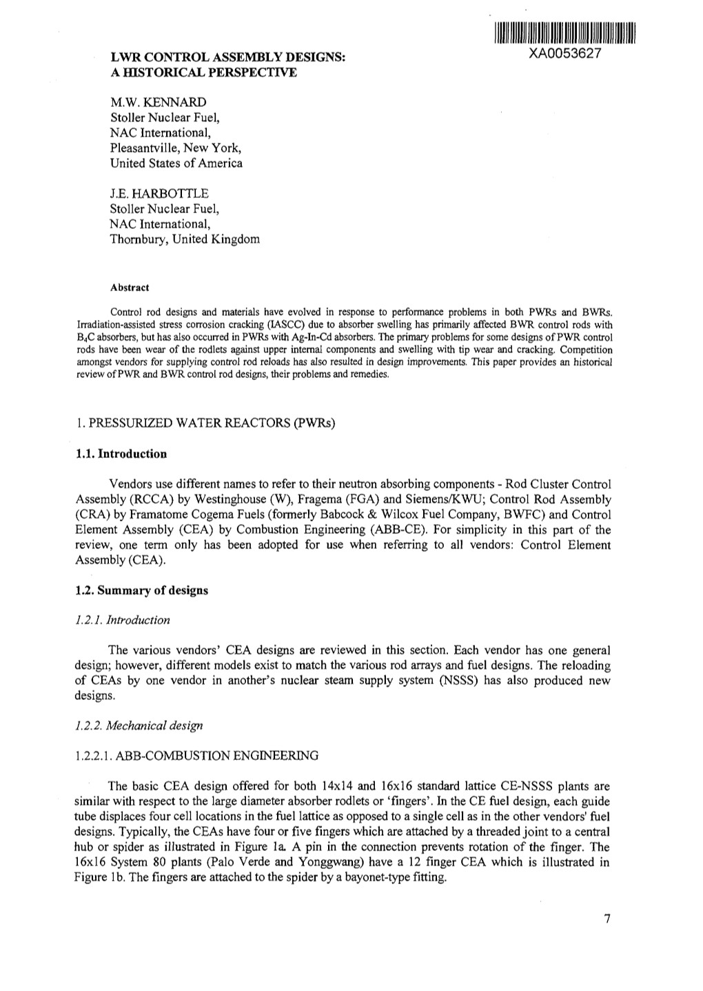 LWR Control Assembly Designs: a Historical Perspective