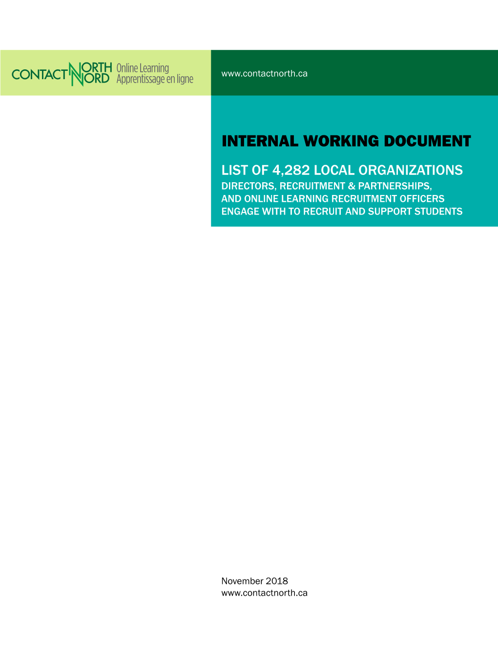 Internal Working Document