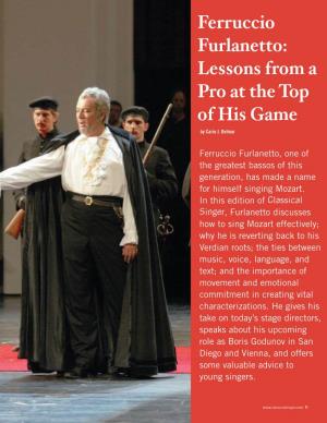 Ferruccio Furlanetto: Lessons from a Pro at the Top of His Game by Carie J