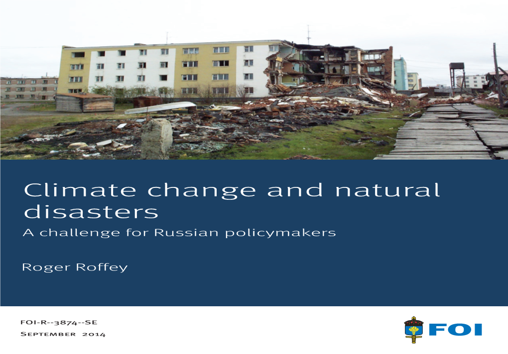 Climate Change and Natural Disasters