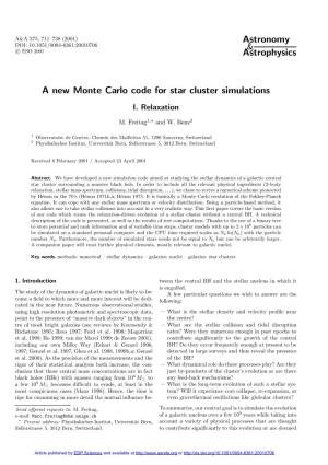 A New Monte Carlo Code for Star Cluster Simulations