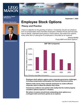 Employee Stock Options Theory and Practice