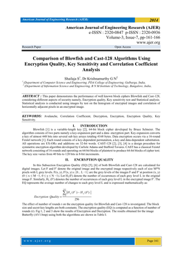 Comparison of Blowfish and Cast-128 Algorithms Using Encryption Quality, Key Sensitivity and Correlation Coefficient Analysis