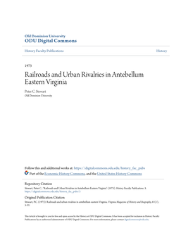 Railroads and Urban Rivalries in Antebellum Eastern Virginia Peter C