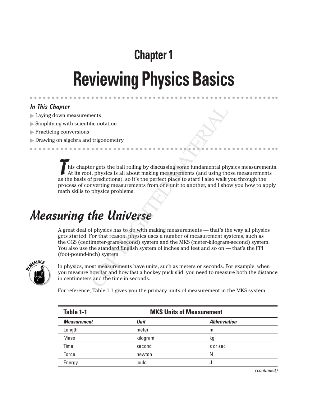 Reviewing Physics Basics