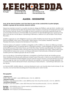 Alaska Bandbiographie FR 2009