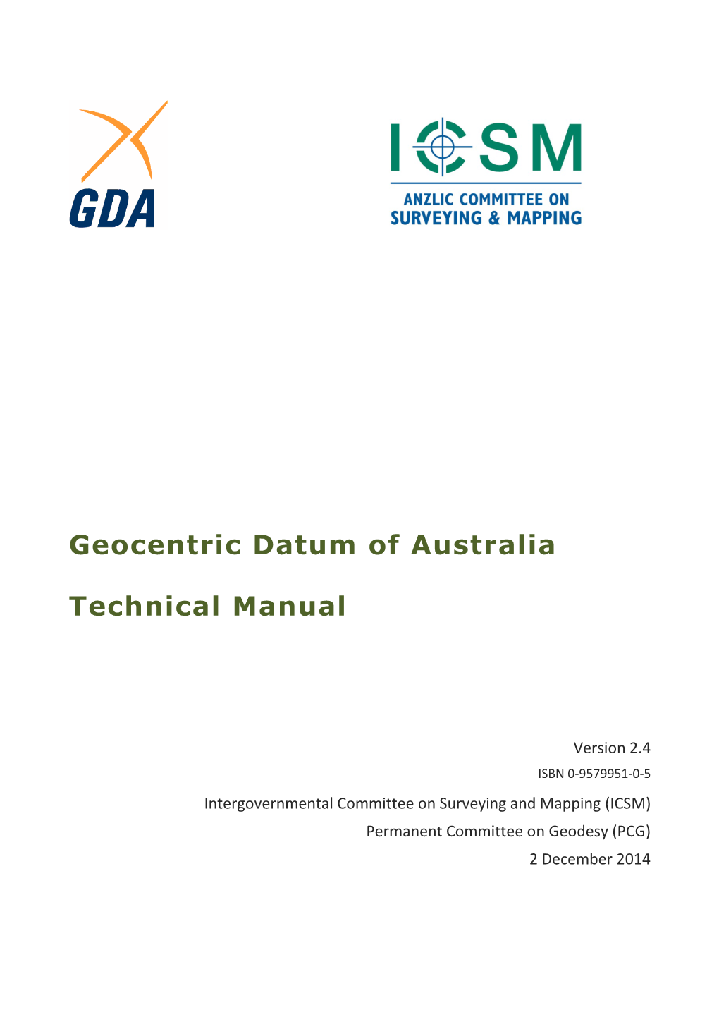 Geocentric Datum of Australia Technical Manual V.2.4