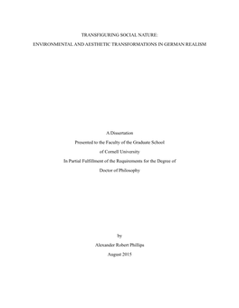 Transfiguring Social Nature: Environmental and Aesthetic Transformations in German Realism