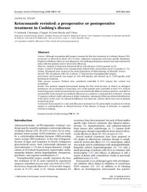 Ketoconazole Revisited: a Preoperative Or Postoperative Treatment in Cushing's Disease