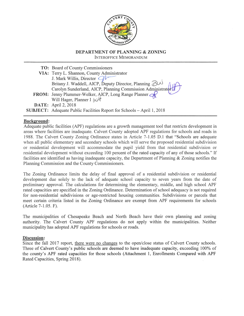 CALVERT COUNTY SCHOOL DISTRICTS Windy Hill !( Northern Districts Closed to the Final Recording of Residential Subdivisions and !( Residential Site Development Plans