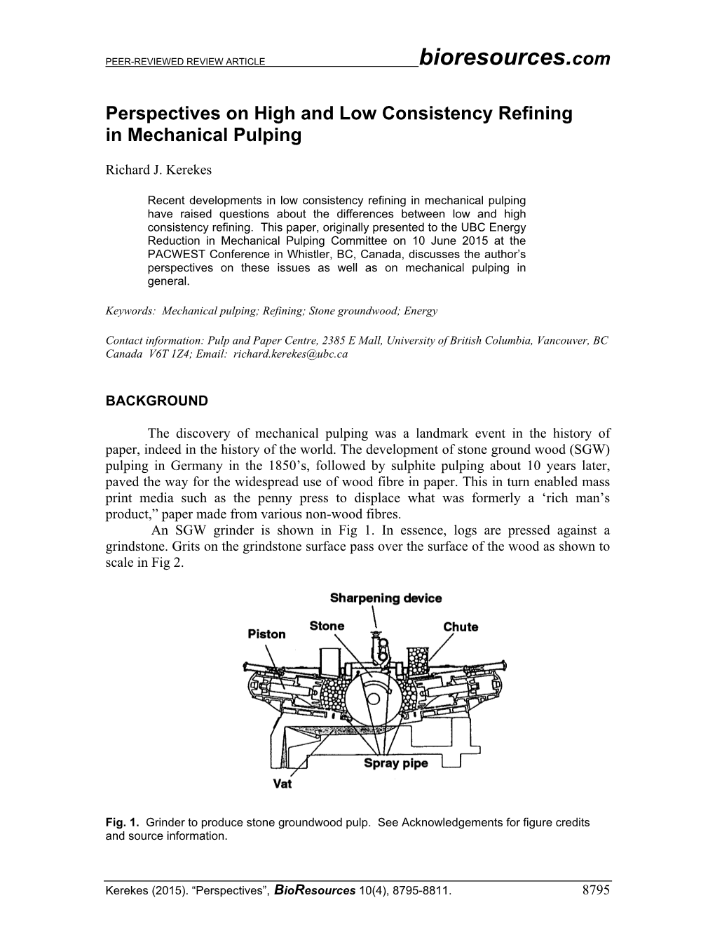 Perspectives on High and Low Consistency Refining in Mechanical Pulping