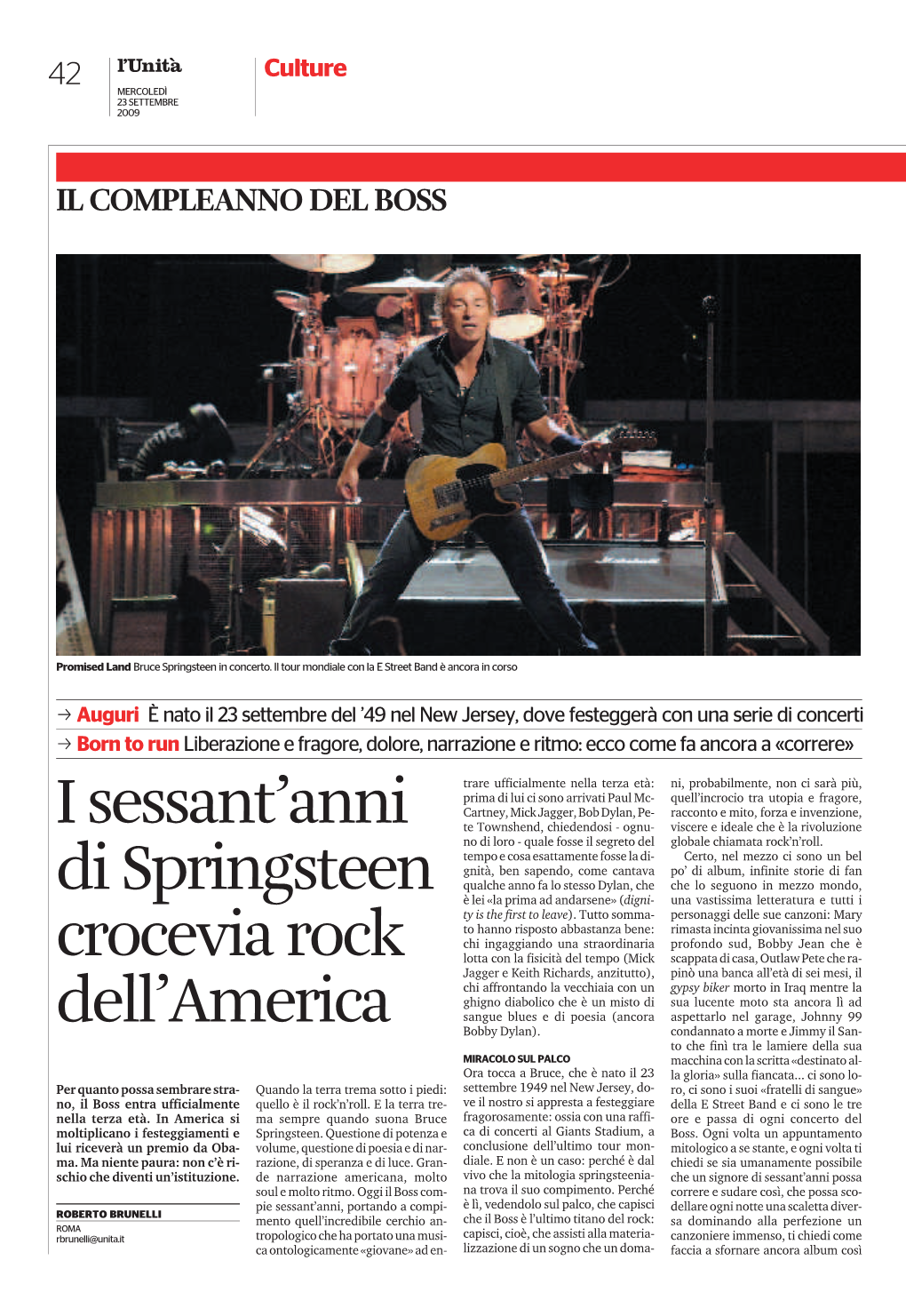 I Sessant'anni Di Springsteen Crocevia Rock Dell'america