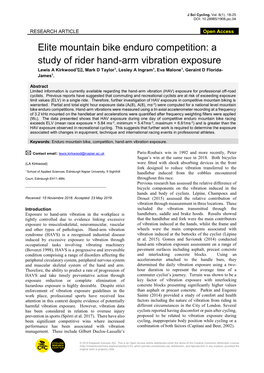 Elite Mountain Bike Enduro Competition: a Study of Rider Hand