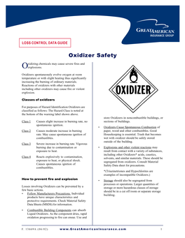 Oxidizer Safety