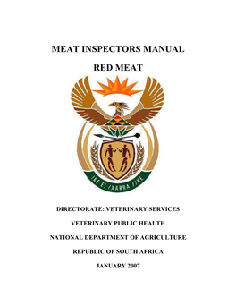 Meat Inspectors Manual Red Meat