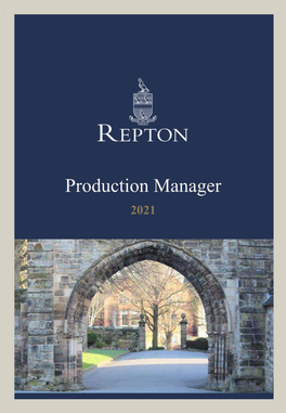 Production Manager 2021 JOB DESCRIPTION | PRODUCTION MANAGER