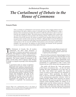 The Curtailment of Debate in the House of Commons