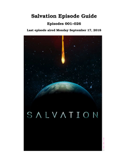Salvation Episode Guide Episodes 001–026