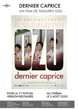 Dernier Caprice Un Film De Yasujiro Ozu