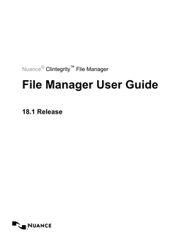 Clintegrity File Manager User Guide Table of Contents