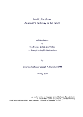 Multiculturalism: Australia's Pathway to the Future