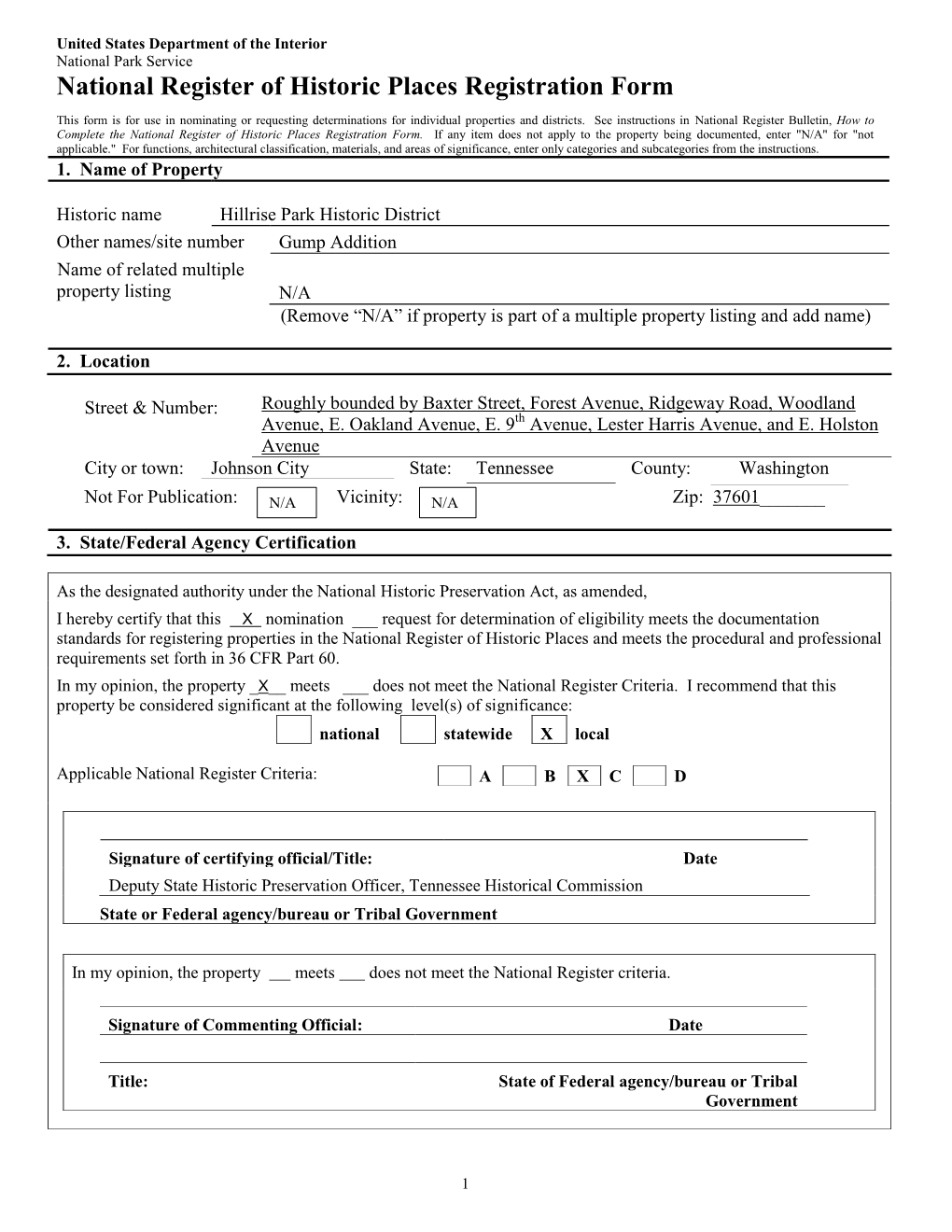 National Register of Historic Places Registration Form