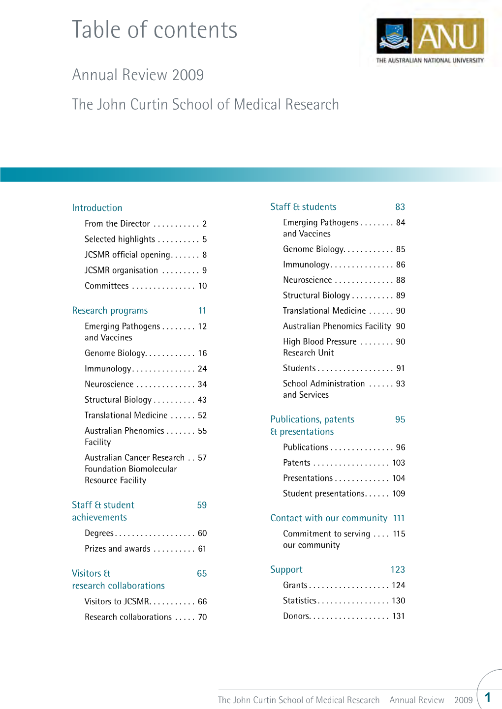 Table of Contents