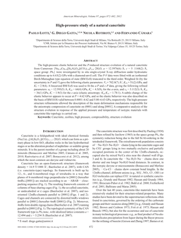 High-Pressure Study of a Natural Cancrinite