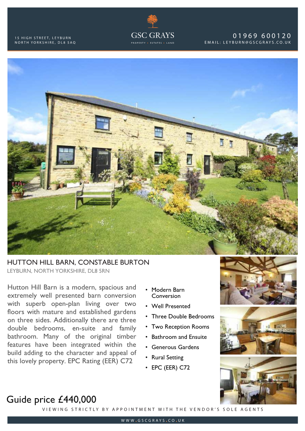 Guide Price £440,000 Viewing Strictly by Appointment with the Vendor’S Sole Agents