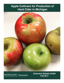 Apple Cultivars for Production of Hard Cider in Michigan