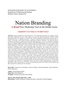 Nation Branding a Brand New Marketing Tool on the Global Arena
