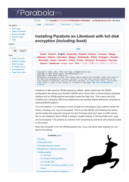 Installing Parabola on Libreboot with Full Disk Encryption (Including /Boot)