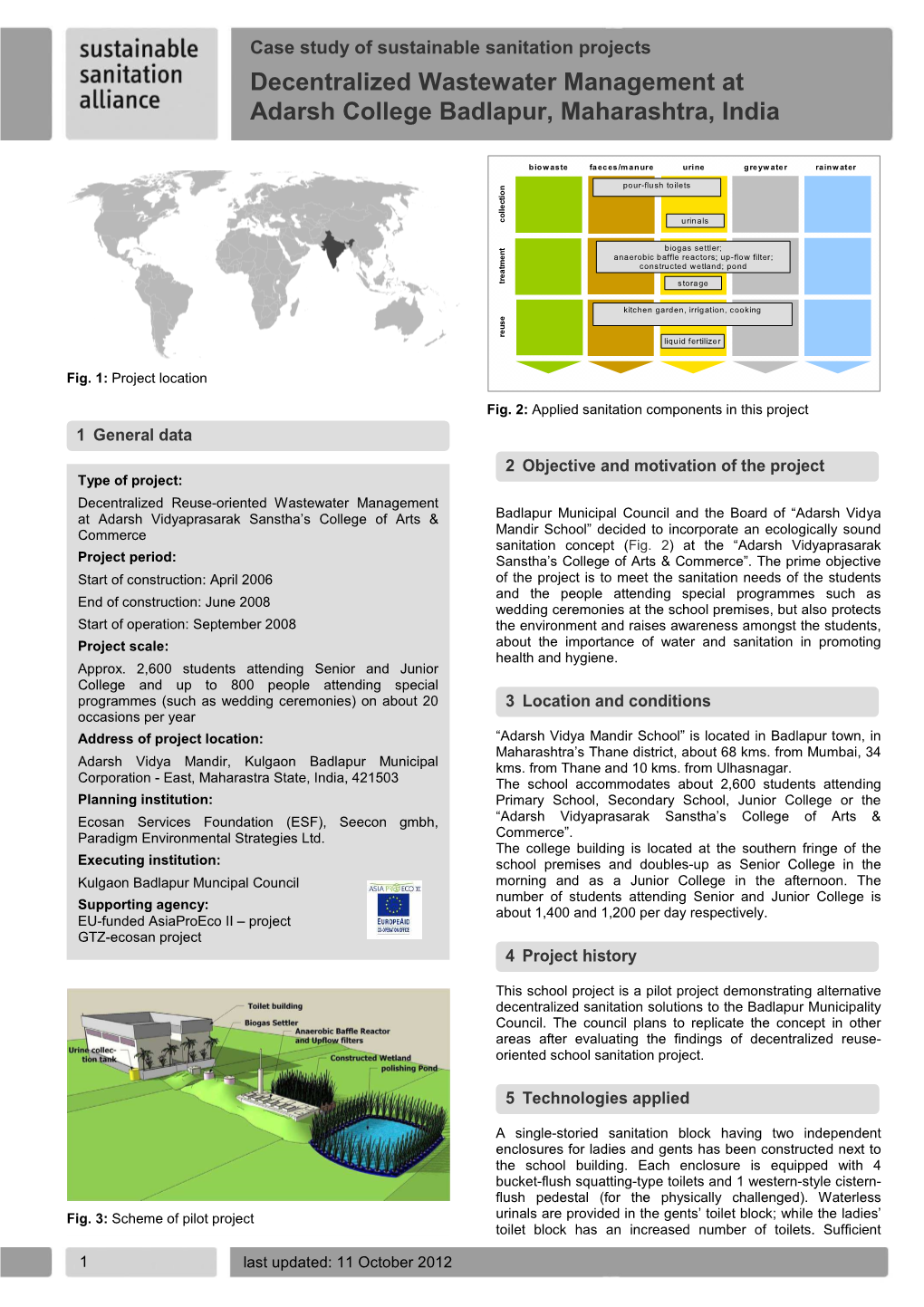 Decentralized Wastewater Management at Adarsh College Badlapur, Maharashtra, India