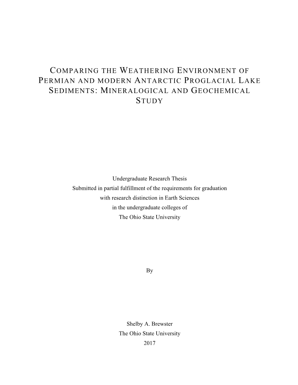 Mineralogical and Geochemical Study