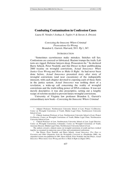 Combating Contamination in Confession Cases Laura H