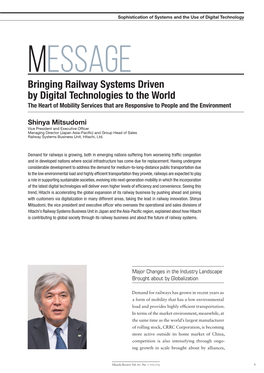 Bringing Railway Systems Driven by Digital Technologies to the World the Heart of Mobility Services That Are Responsive to People and the Environment