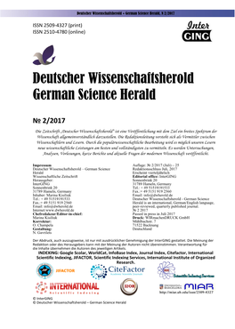 Deutscher Wissenschaftsherold German Science Herald