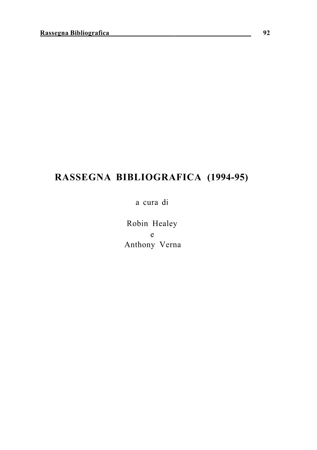 Rassegna Bibliografica (1994-95)