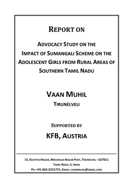 Report on Advocacy Study on the Impact of Sumangali
