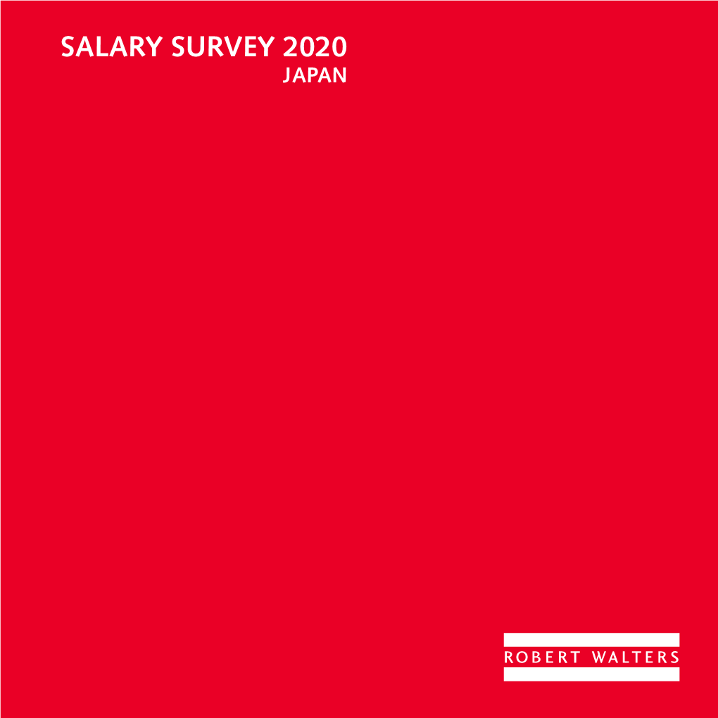Salary Survey 2020 Japan Welcome to Robert Walters Specialist Professional Recruitment