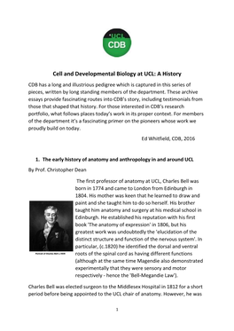 Cell and Developmental Biology at UCL: a History