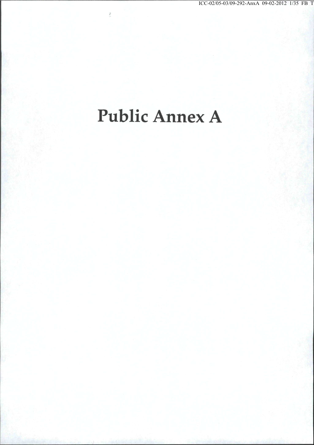 Public Annex a ICC-02/05-03/09-292-Anxa 09-02-2012 2/35 FB T