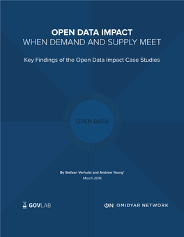 Open Data Impact When Demand and Supply Meet