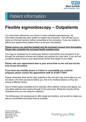 Flexible Sigmoidoscopy – Outpatients