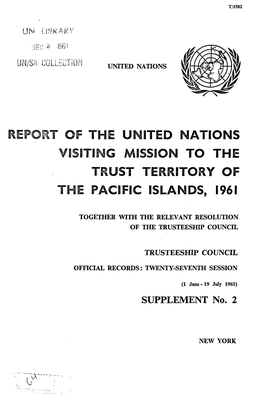 The United Nations Visiting Mission to the Trust Territory of the Pacific Islands, 1961