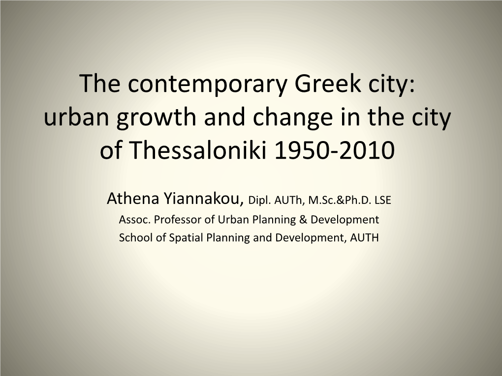Thessaloniki 1950-2010