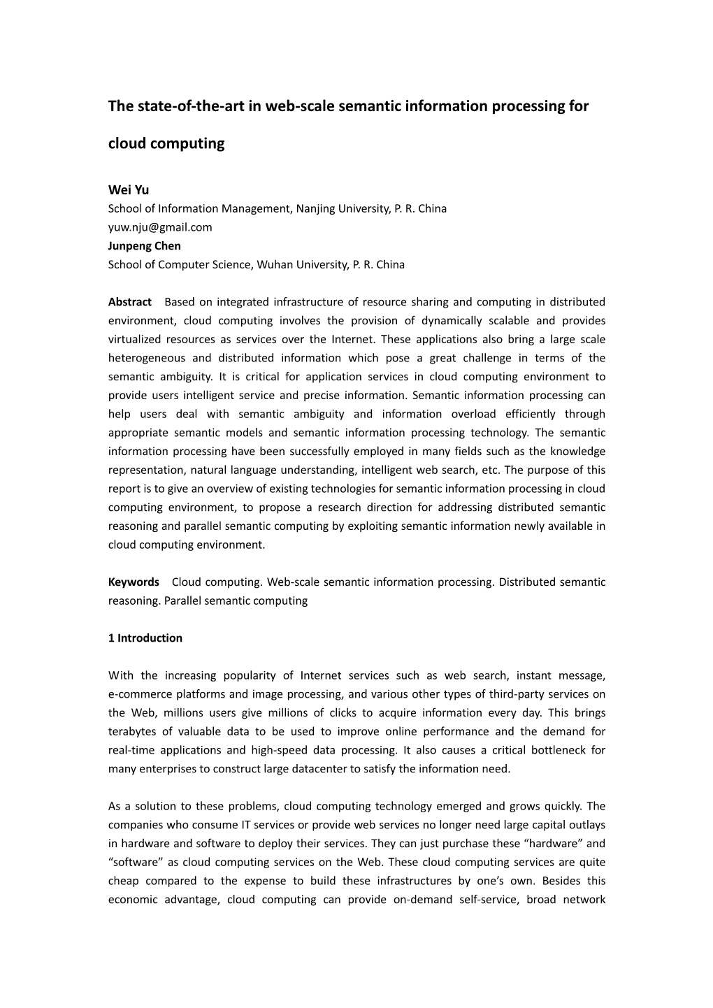 The State-Of-The-Art in Web-Scale Semantic Information Processing for Cloud Computing