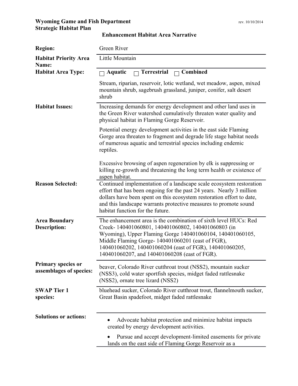 Wyoming Game and Fish Department Rev. 10/10/2014 s6